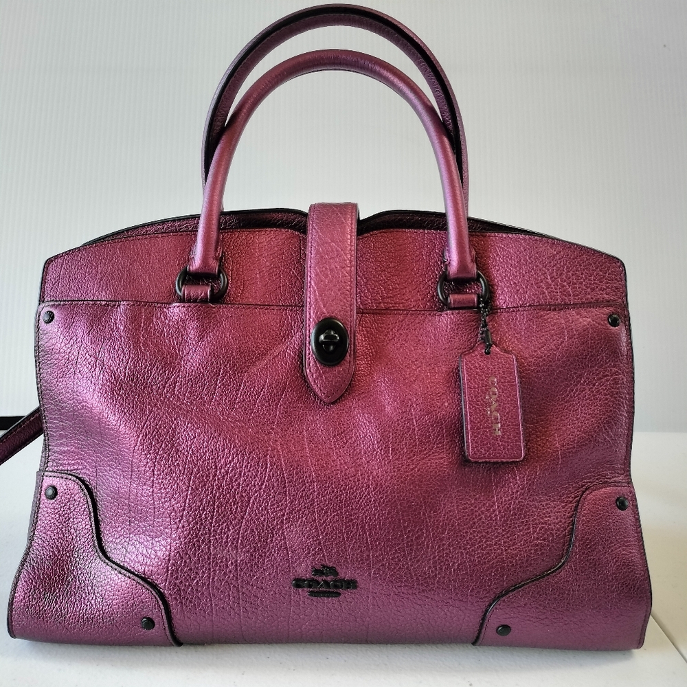 Coach Purple Leather Satchel
